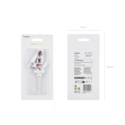 Narozeninová svíčka číslo '4', bílá s okvětními lístky